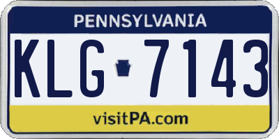 PA license plate KLG7143