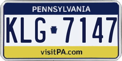 PA license plate KLG7147