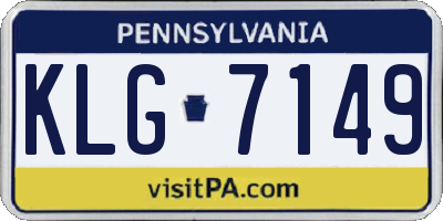 PA license plate KLG7149