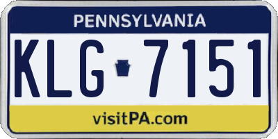 PA license plate KLG7151
