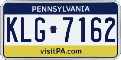 PA license plate KLG7162