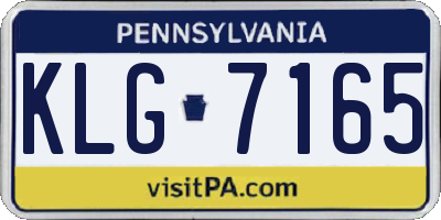PA license plate KLG7165