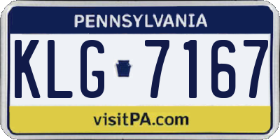 PA license plate KLG7167