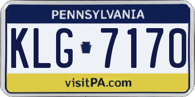 PA license plate KLG7170