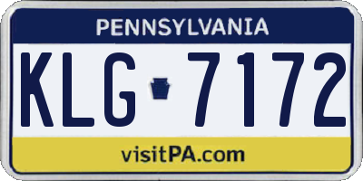 PA license plate KLG7172