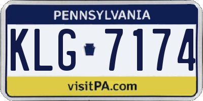 PA license plate KLG7174