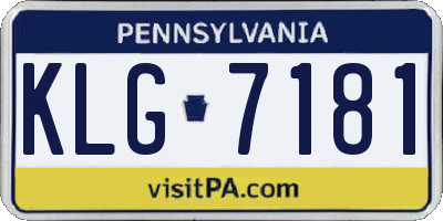 PA license plate KLG7181