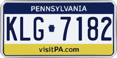 PA license plate KLG7182