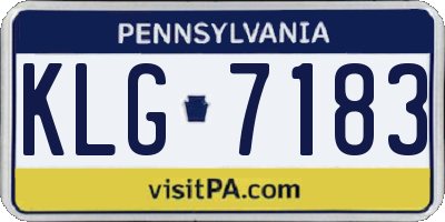PA license plate KLG7183