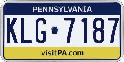 PA license plate KLG7187