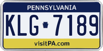 PA license plate KLG7189