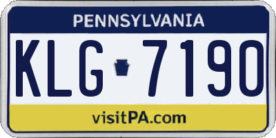 PA license plate KLG7190