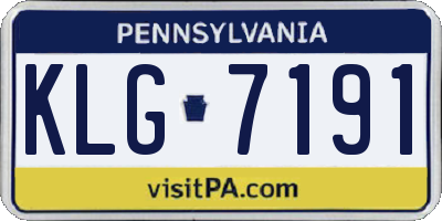 PA license plate KLG7191