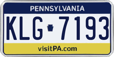 PA license plate KLG7193