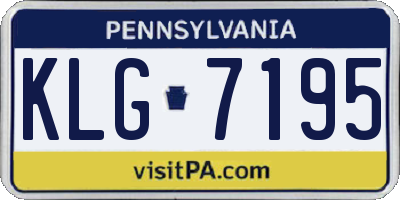 PA license plate KLG7195