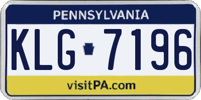 PA license plate KLG7196