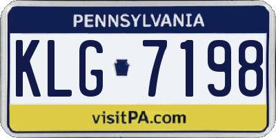 PA license plate KLG7198