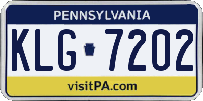PA license plate KLG7202
