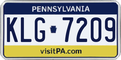 PA license plate KLG7209