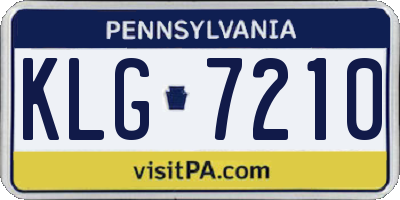 PA license plate KLG7210