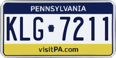 PA license plate KLG7211