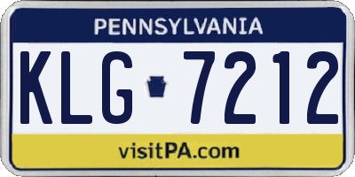 PA license plate KLG7212