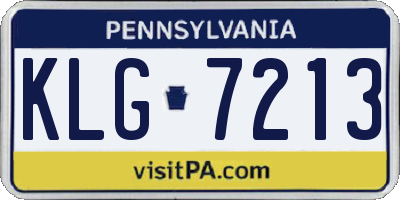 PA license plate KLG7213