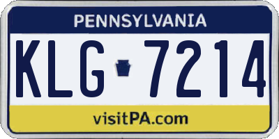 PA license plate KLG7214