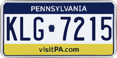 PA license plate KLG7215