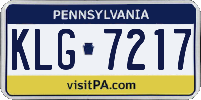PA license plate KLG7217