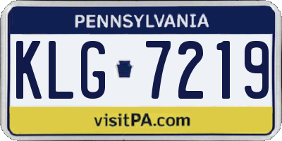 PA license plate KLG7219