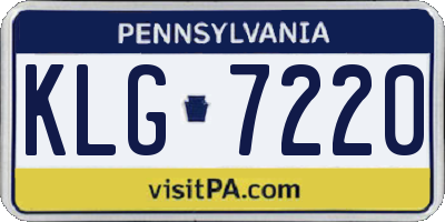PA license plate KLG7220