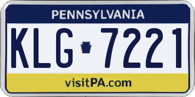 PA license plate KLG7221