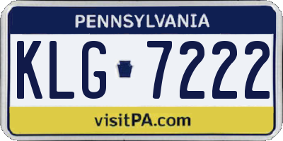 PA license plate KLG7222