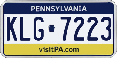 PA license plate KLG7223