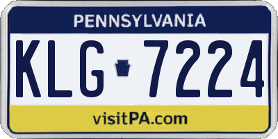PA license plate KLG7224