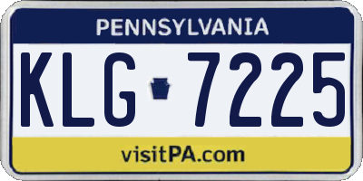 PA license plate KLG7225