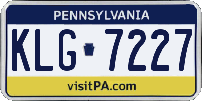 PA license plate KLG7227