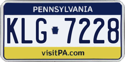 PA license plate KLG7228