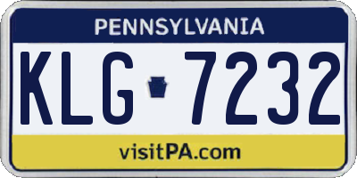 PA license plate KLG7232