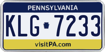 PA license plate KLG7233