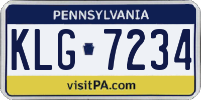 PA license plate KLG7234