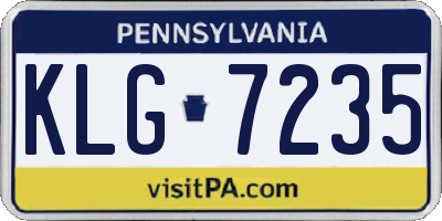 PA license plate KLG7235
