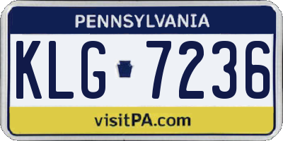 PA license plate KLG7236