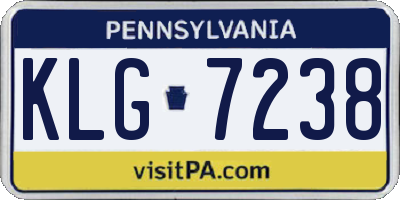 PA license plate KLG7238