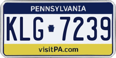 PA license plate KLG7239