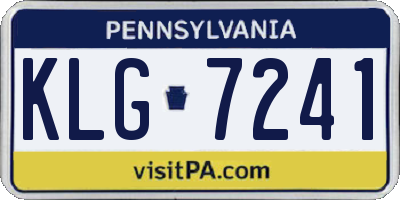 PA license plate KLG7241