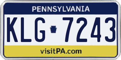 PA license plate KLG7243