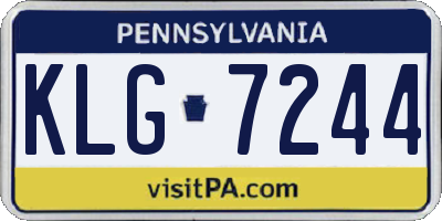 PA license plate KLG7244