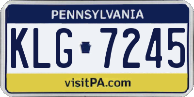 PA license plate KLG7245